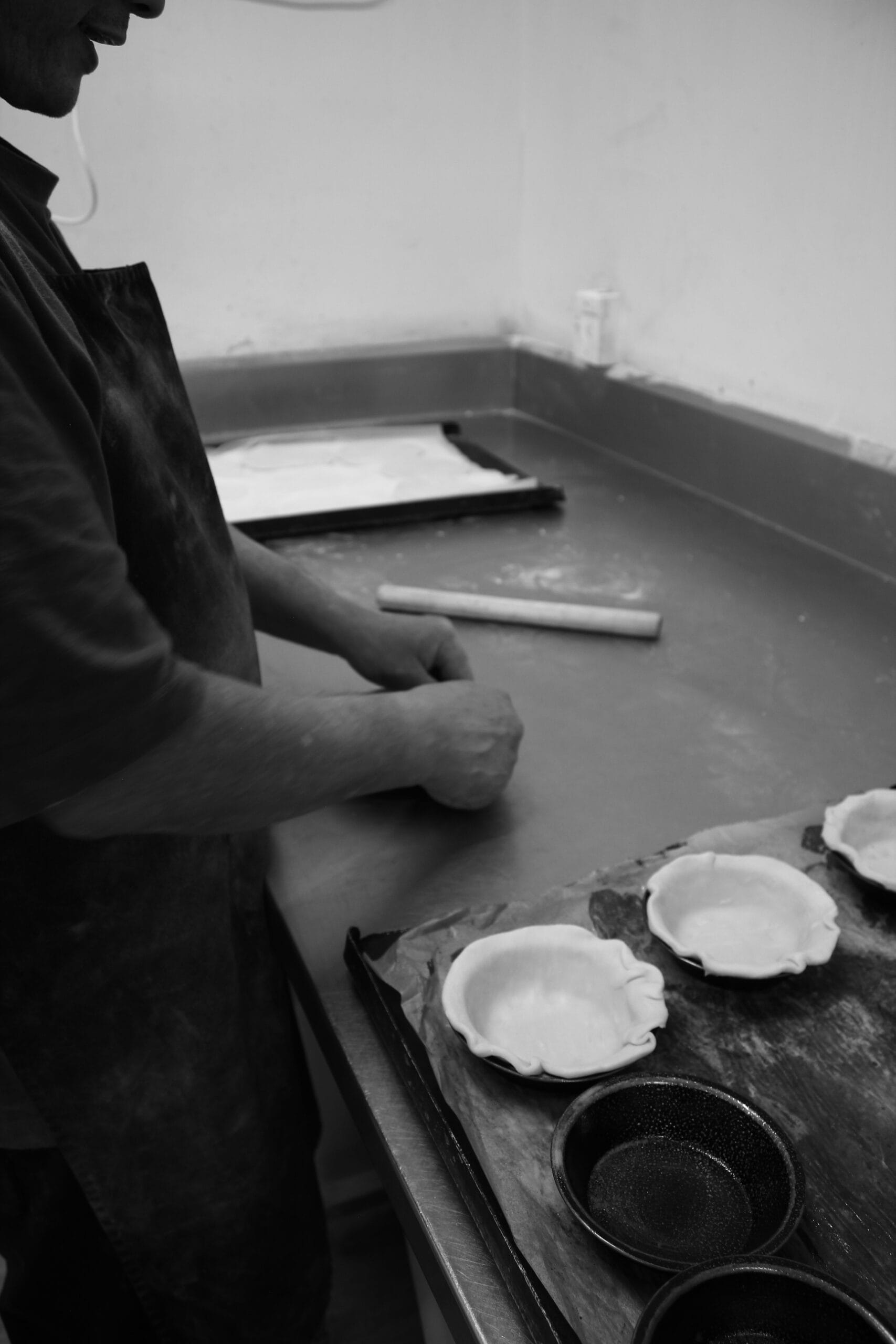 Baker making Baker's pie